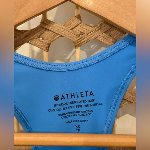 SOLD Athleta | Interval Perforated Tank | Cornflower Blue | Size XS | NWT - Picture 3 of 8